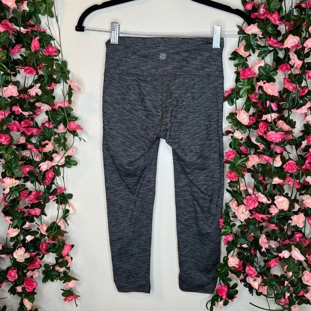 Athleta High Rise Chaturanga Capri Leggings 816130 UPF 50 Women XXS Gray Pants - Picture 4 of 7